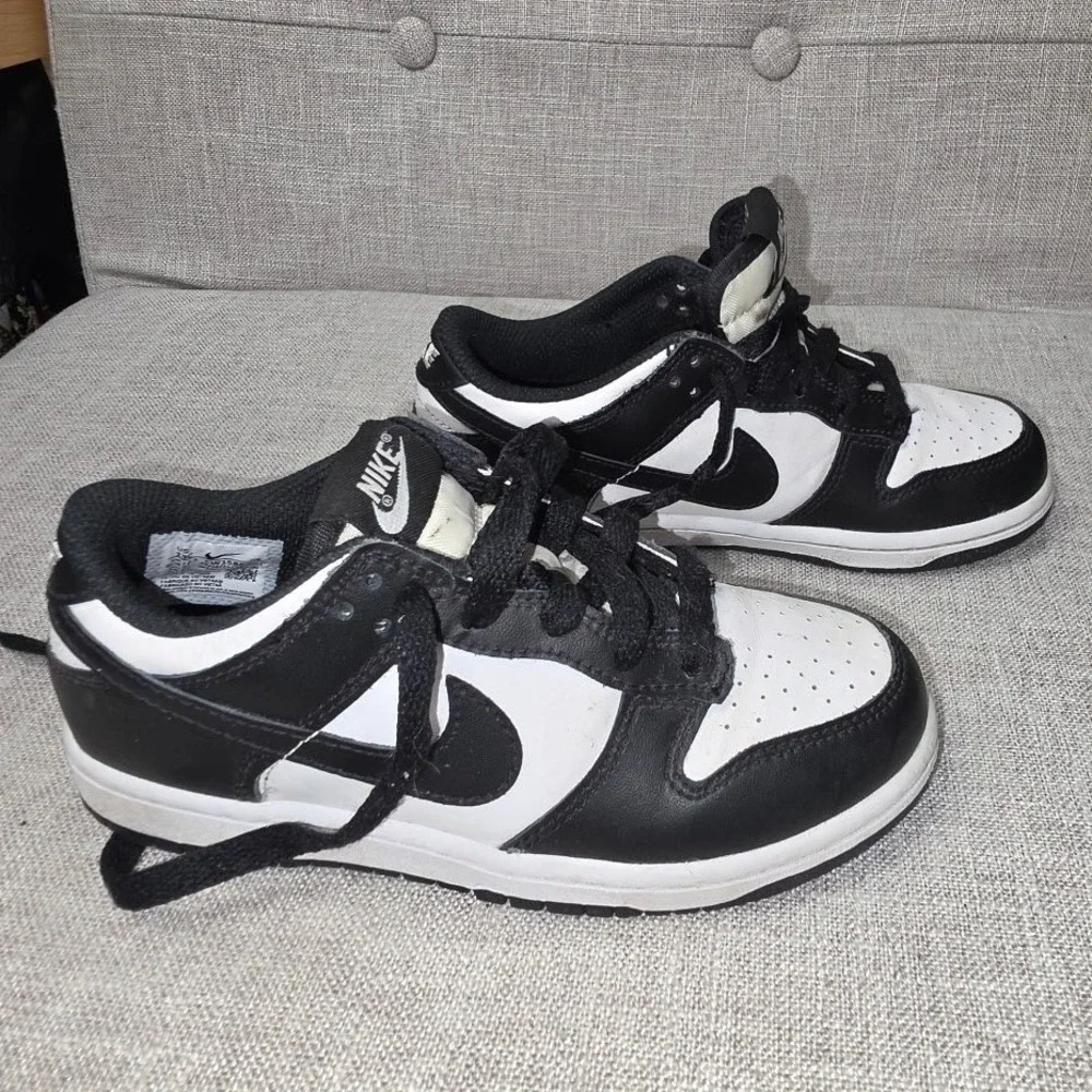 Nike Dunk Low Panda White Black Kids Sneakers CW1588-100 Size 13C